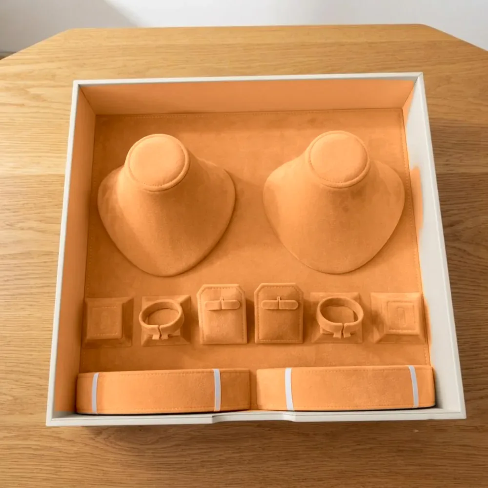 Cream & Orange luxury jewellery safe with 13 drawers – 3